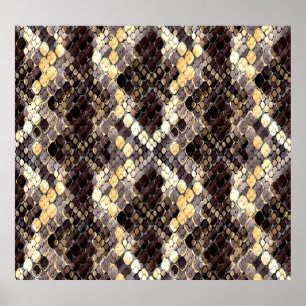 Wild Skin Watercolor Seamless Pattern Poster