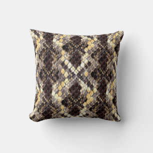Wild Skin Watercolor Seamless Pattern Throw Pillow