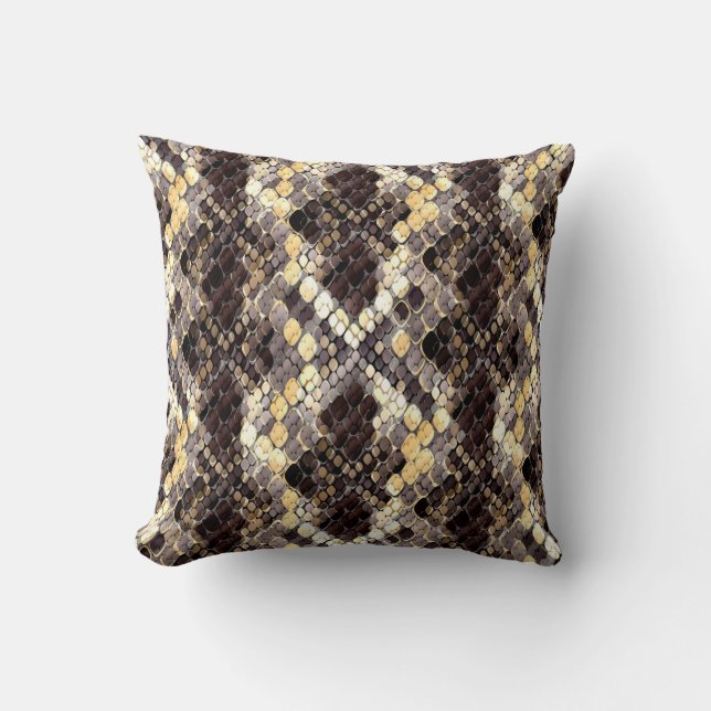 Wild Skin Watercolor Seamless Pattern Throw Pillow (Front)