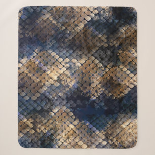 Wild Snakeskin Watercolor Seamless Design Sherpa Blanket