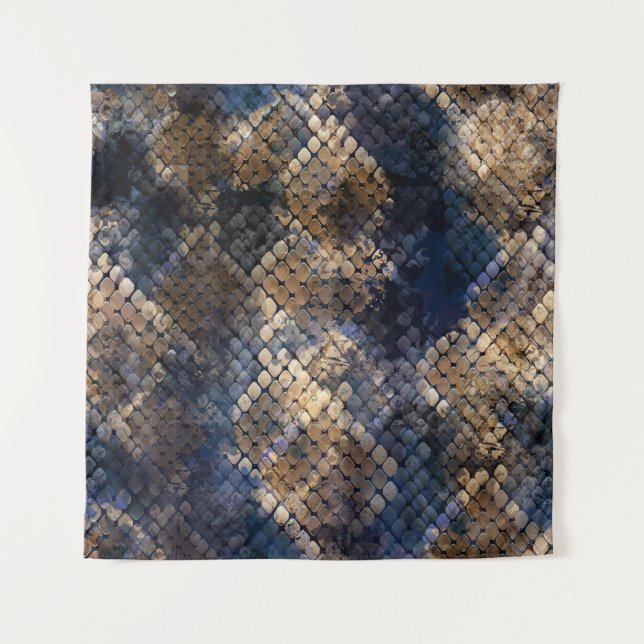 Wild Snakeskin Watercolor Seamless Design Tapestry (Front)