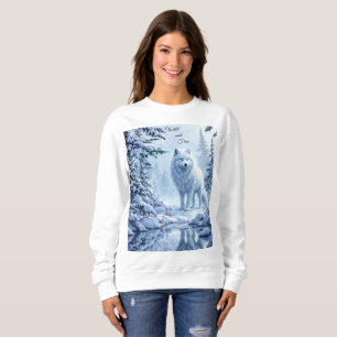 Wild snow wolf predator nature winter art sweatshirt
