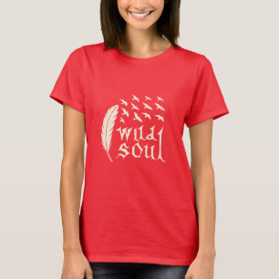 Wild Soul Feather Bird Nature Design T-Shirt