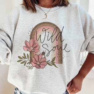 Wild Soul Modern Rainbow Boho Floral Sweatshirt