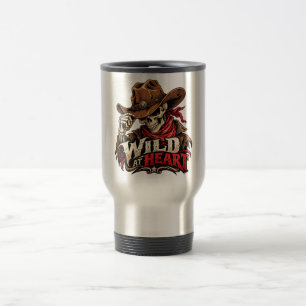 Wild Soul Skeleton Cowboy Western Design Travel Mug