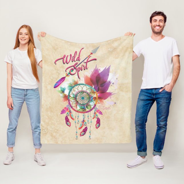 Wild Spirit & Dream Catcher Fleece Blanket (In Situ)