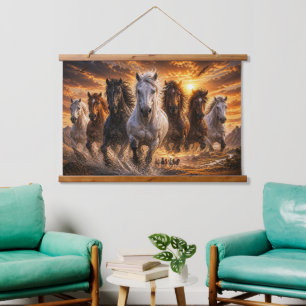 Wild Spirit Stampede – Majestic Running Horses Art Hanging Tapestry