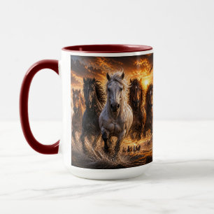 Wild Spirit Stampede – Majestic Running Horses Art Mug