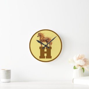 Wild Spirit Stampede – Majestic Running Horses Art Round Clock
