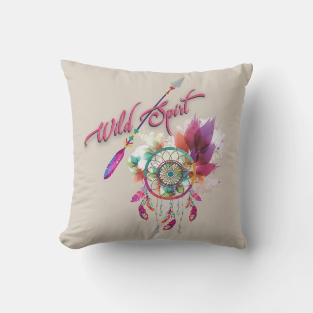 Wild Spirit Throw Pillow (Front)