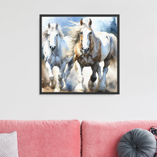 Wild Spirit Watercolor Horses Canvas Print