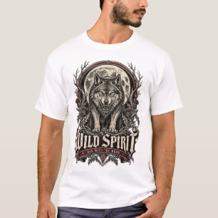 Wild Spirit Wolf Gothic Vintage Moon Art T-Shirt