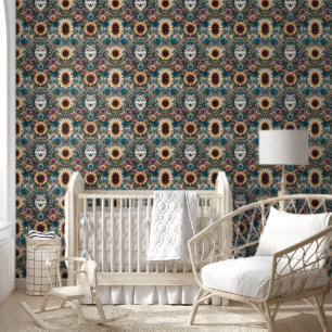 Wild Spirit Wolf & Sunflower Bliss Wallpaper