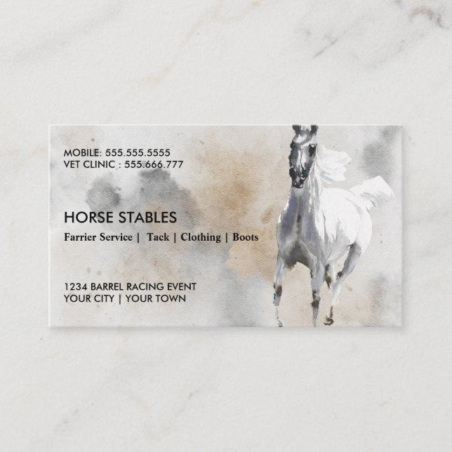 Wild Stallion Equestrian Farrer Horse shoes Business Card (Front)