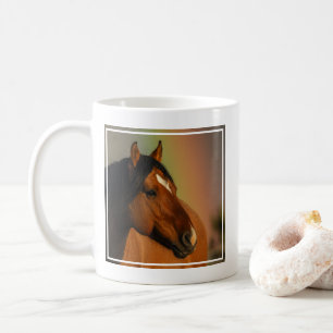 Wild Stallion, Golden Light and Rainbow Coffee Mug