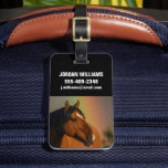 Wild Stallion, Golden Light and Rainbow Luggage Tag<br><div class="desc">Wild Stallion,  Golden Light and Rainbow</div>