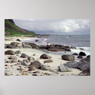 Wild Stony Beach in Norway Poster