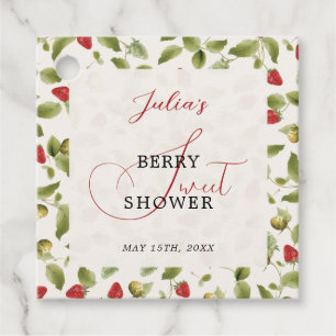 WILD STRAW BERRY SWEET BABY SHOWER FAVOUR TAGS