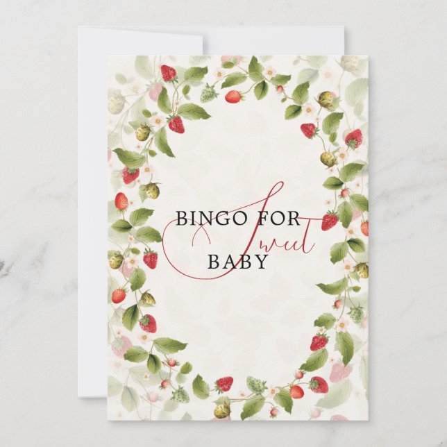 WILD STRAW BERRY SWEET BABY SHOWER INVITATION (Front)