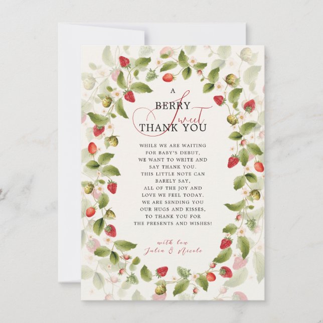 WILD STRAW BERRY SWEET BABY SHOWER INVITATION (Front)