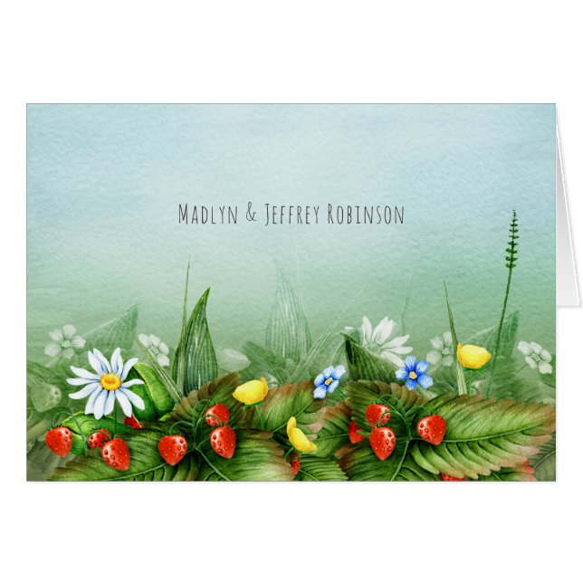 Wild strawberries in a meadow blue sky country (Front Horizontal)