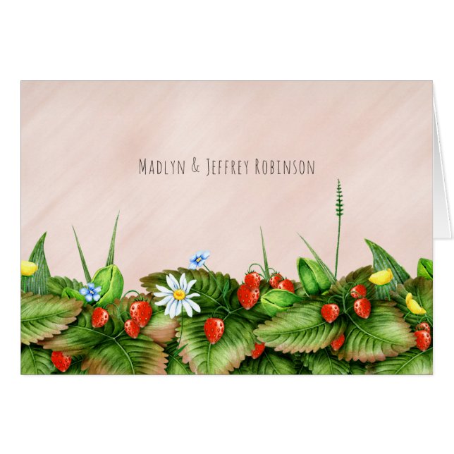 Wild strawberries in a meadow blush pink country (Front Horizontal)