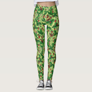 Wild strawberries on honeydew leggings