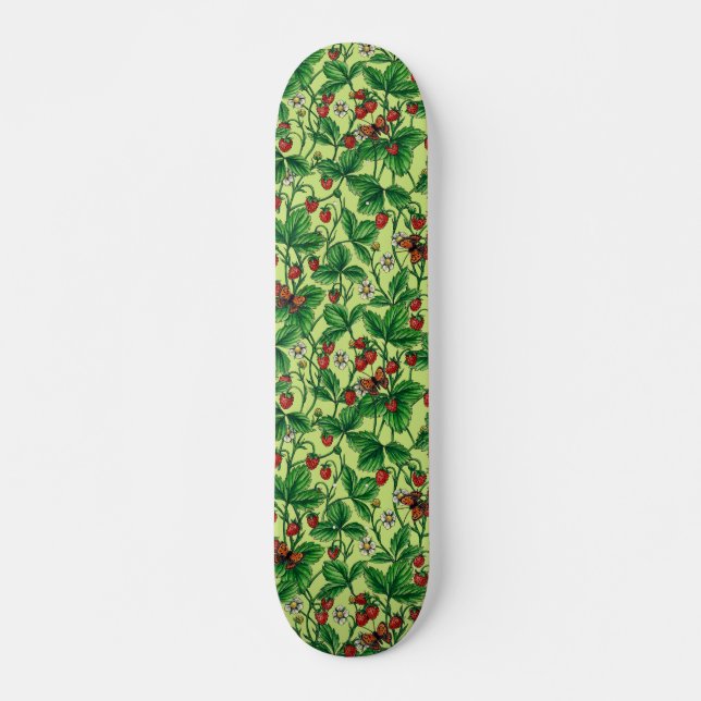 Wild strawberries on honeydew skateboard (Front)