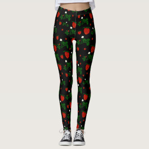 Wild Strawberries Pattern Leggings