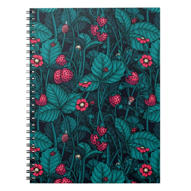 Wild strawberries, red and blue notebook (Front)