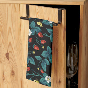 Wild strawberries red/yellow/blue/black kitchen towel