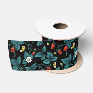 Wild strawberries red/yellow/blue/black satin ribbon