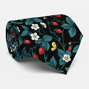 Wild strawberries red/yellow/blue/black tie