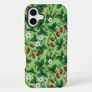 Wild strawberries red/yellow/green/ iPhone 16 plus case
