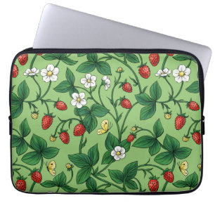 Wild strawberries red/yellow/green/ laptop sleeve