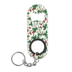 Wild strawberries red/yellow/green/off white keychain bottle opener
