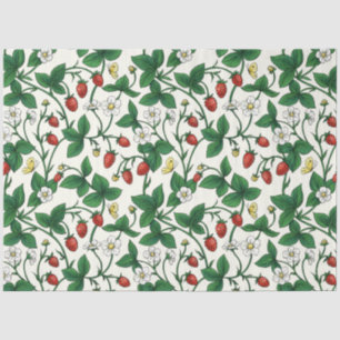 Wild strawberries red/yellow/green/off white tissue paper