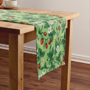 Wild strawberries red/yellow/green/ short table runner