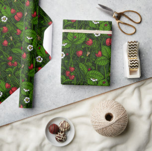 Wild strawberries wrapping paper