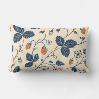 Wild Strawberry Ledger Vintage Botanicals   Lumbar Pillow