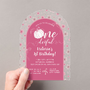 WILD STRAWBERRY SWEET BABY BIRTHDAY ACRYLIC INVITATIONS
