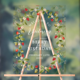 WILD STRAWBERRY SWEET BABY BIRTHDAY ACRYLIC SIGN