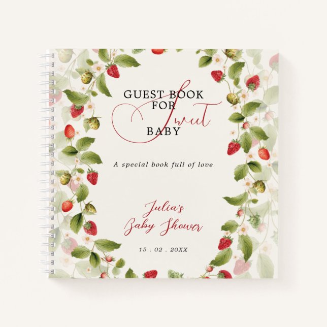WILD STRAWBERRY SWEET BABY SHOWER NOTEBOOK (Front)