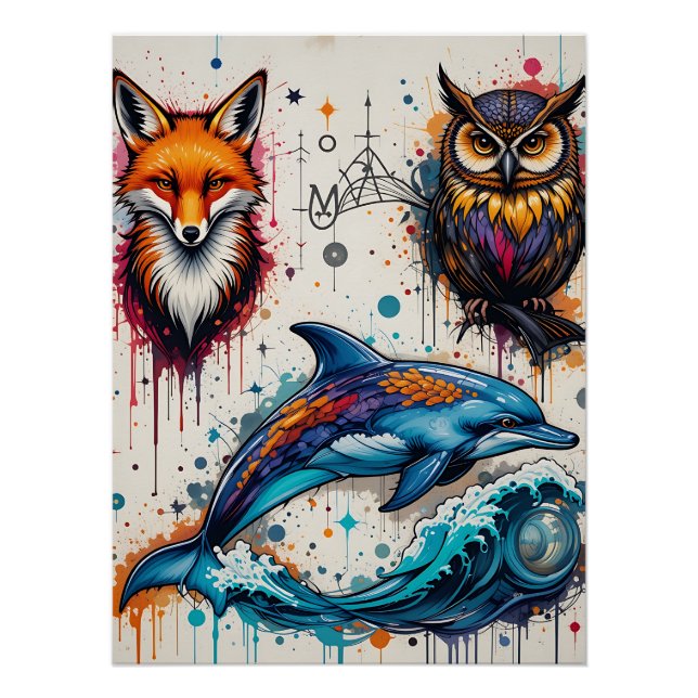 Wild Streets Animals Graffiti Poster (Front)