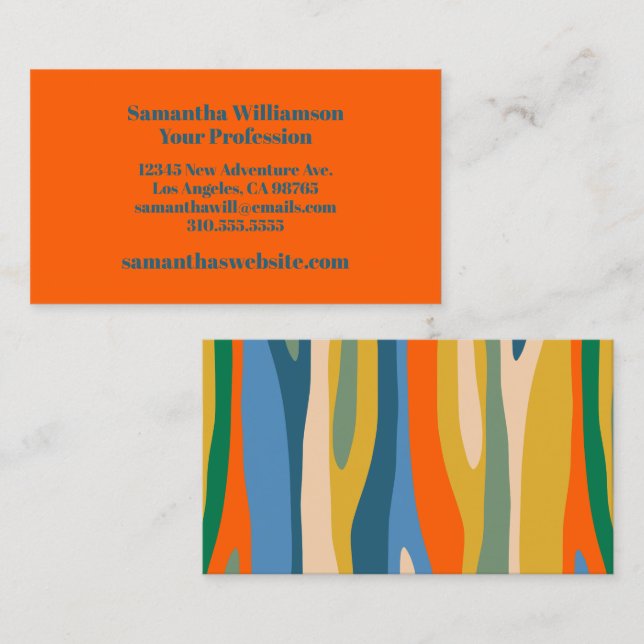 Wild Stripes Colourful Modern Abstract Pattern Business Card (Front/Back)