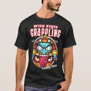 Wild Style Grappling Demon Face  Mma  Jiu Jitsu  M T-Shirt