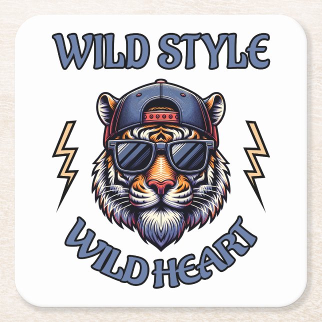 Wild Style, Wild Heart 1 Square Paper Coaster (Front)