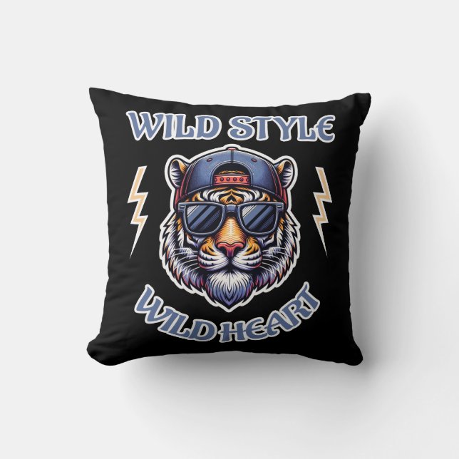 Wild Style, Wild Heart Throw Pillow (Front)