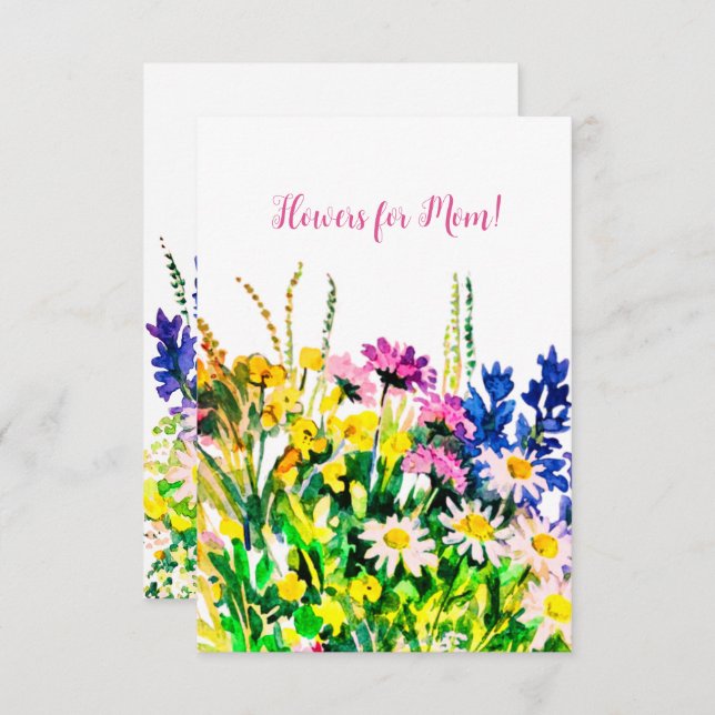 Wild summer flowers Happy Birthday card (Front/Back)