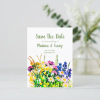 Wild summer flowers save the date